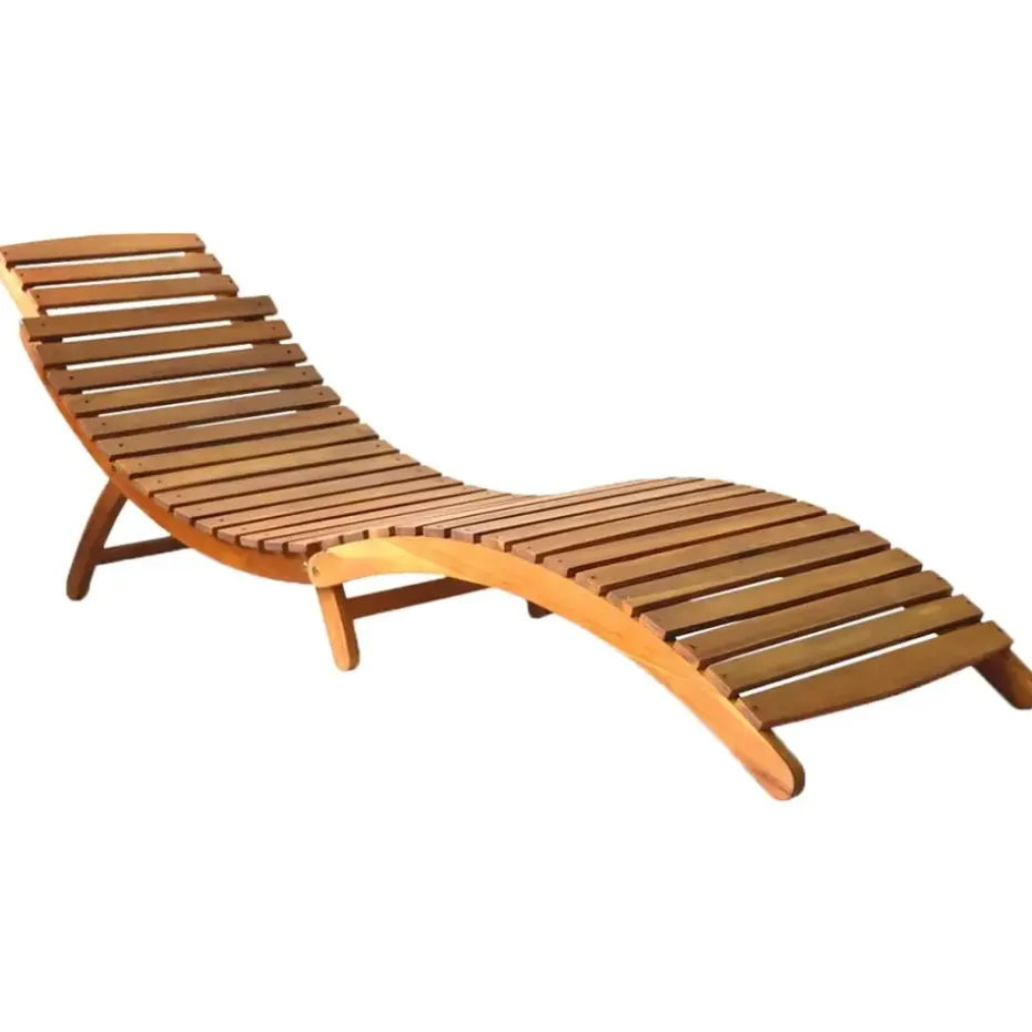 vidaXL - Ligstoel - Bruin - Hout