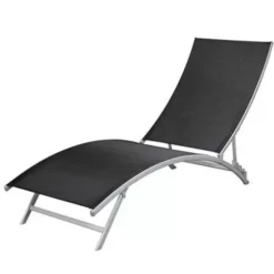 vidaXL - Ligstoelen - Zwart - Stof