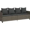 vidaXL - loungebank - Grijs - Poly rattan
