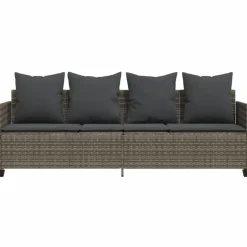 vidaXL - loungebank - Grijs - Poly rattan