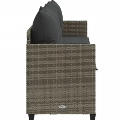 vidaXL - loungebank - Grijs - Poly rattan