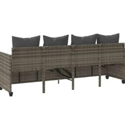 vidaXL - loungebank - Grijs - Poly rattan
