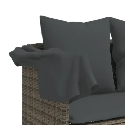 vidaXL - loungebank - Grijs - Poly rattan