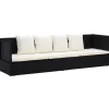 vidaXL - Loungebank - Zwart - Poly rattan