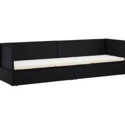 vidaXL - Loungebank - Zwart - Poly rattan