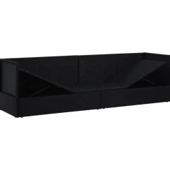 vidaXL - Loungebank - Zwart - Poly rattan