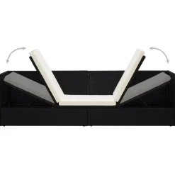vidaXL - Loungebank - Zwart - Poly rattan