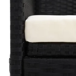 vidaXL - Loungebank - Zwart - Poly rattan