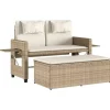 vidaXL - Loungebanken Verstelbare met crème kussens - Beige - 113x61x87 cm