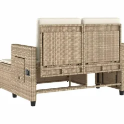 vidaXL - Loungebanken Verstelbare met crème kussens - Beige - 113x61x87 cm
