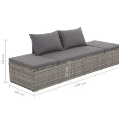 vidaXL - Loungebed - Grijs - Poly rattan