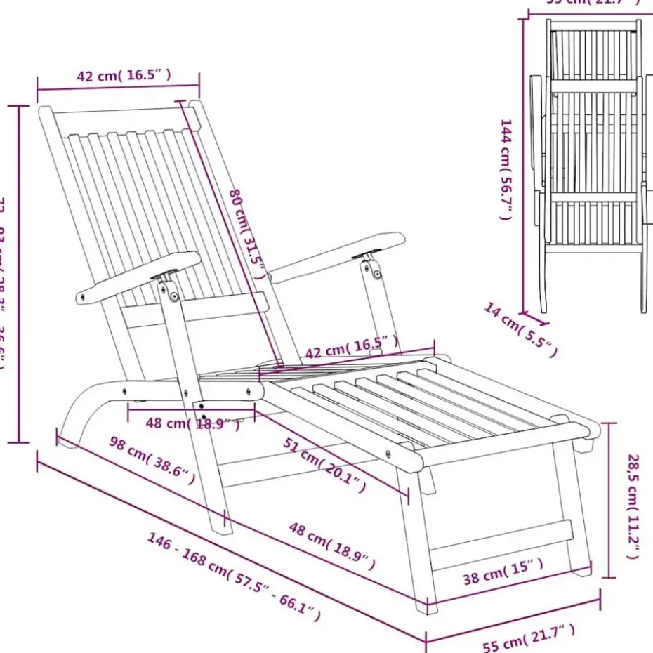 vidaXL - Lounger - Bruin - Hout