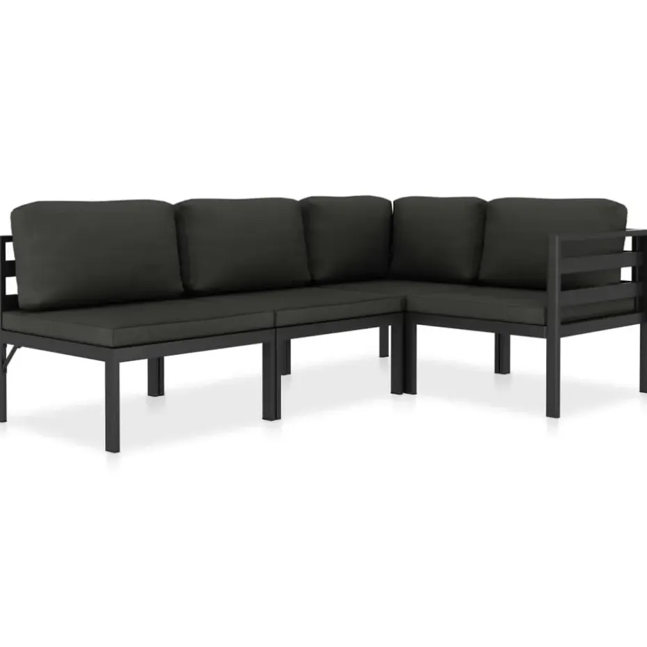 vidaXL - Loungeset - Antraciet - Poly rattan