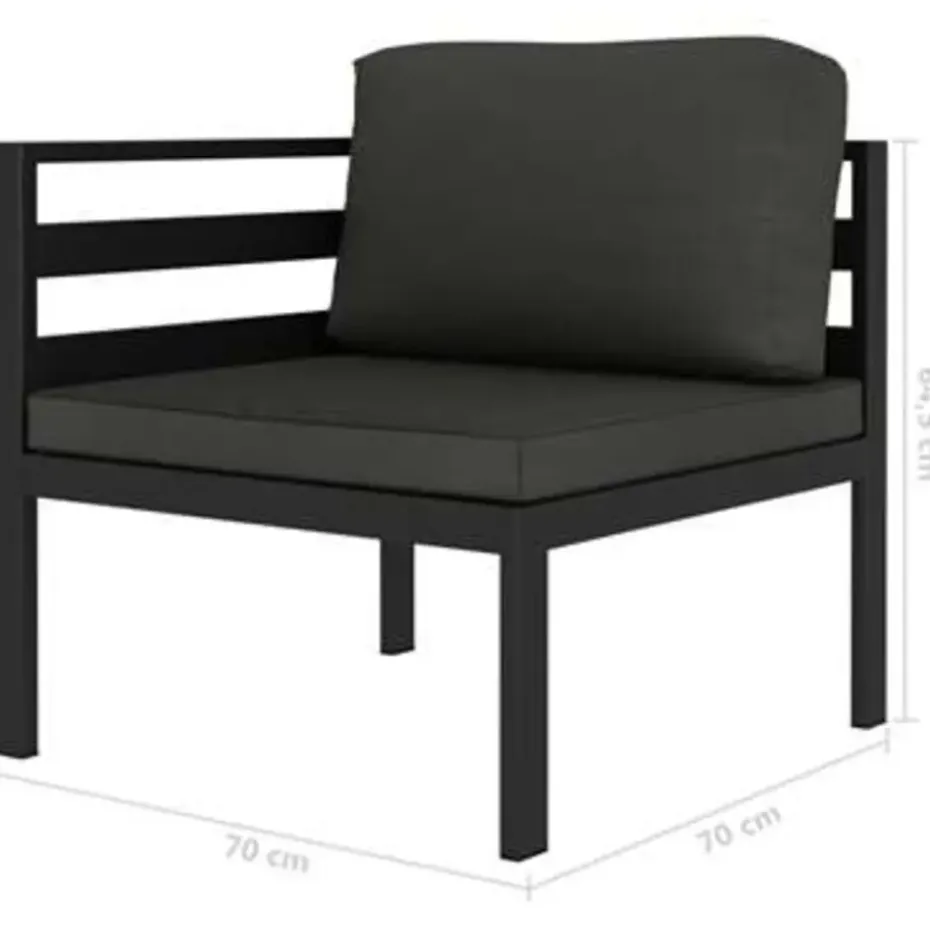 vidaXL - Loungeset - Antraciet - Poly rattan