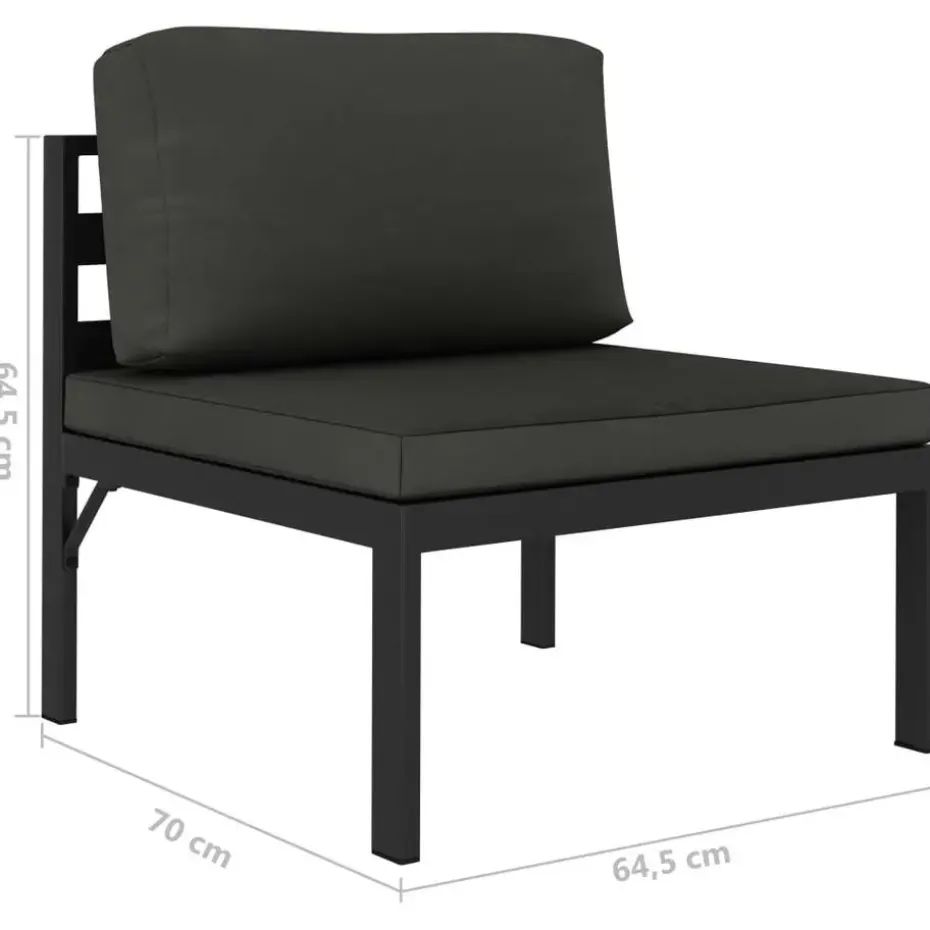 vidaXL - Loungeset - Antraciet - Poly rattan