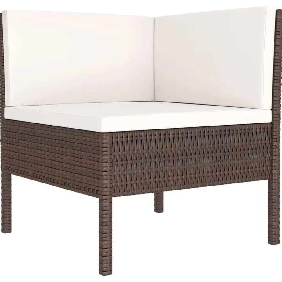 vidaXL - Loungeset - Bruin - Poly rattan - 6 stuks - Met kussens