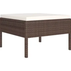 vidaXL - Loungeset - Bruin - Poly rattan - 6 stuks - Met kussens