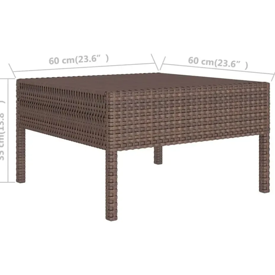 vidaXL - Loungeset - Bruin - Poly rattan - 6 stuks - Met kussens