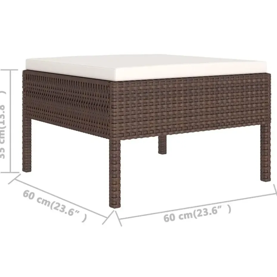 vidaXL - Loungeset - Bruin - Poly rattan - 6 stuks - Met kussens