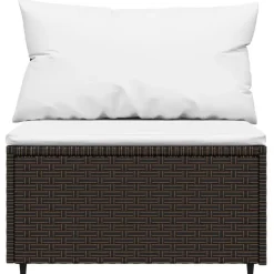 vidaXL - Loungeset - Bruin - Poly rattan - 3 stuks - Met kussens