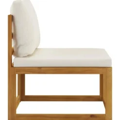 vidaXL - Loungeset - Crème - Acaciahout - 7 stuks - Met kussens