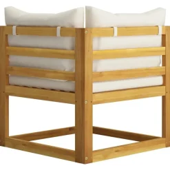 vidaXL - Loungeset - Crème - Acaciahout - 7 stuks - Met kussens
