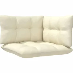 vidaXL - Loungeset - Crème - Grenenhout
