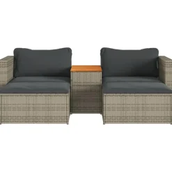 vidaXL - Loungeset - Grijs - Poly rattan