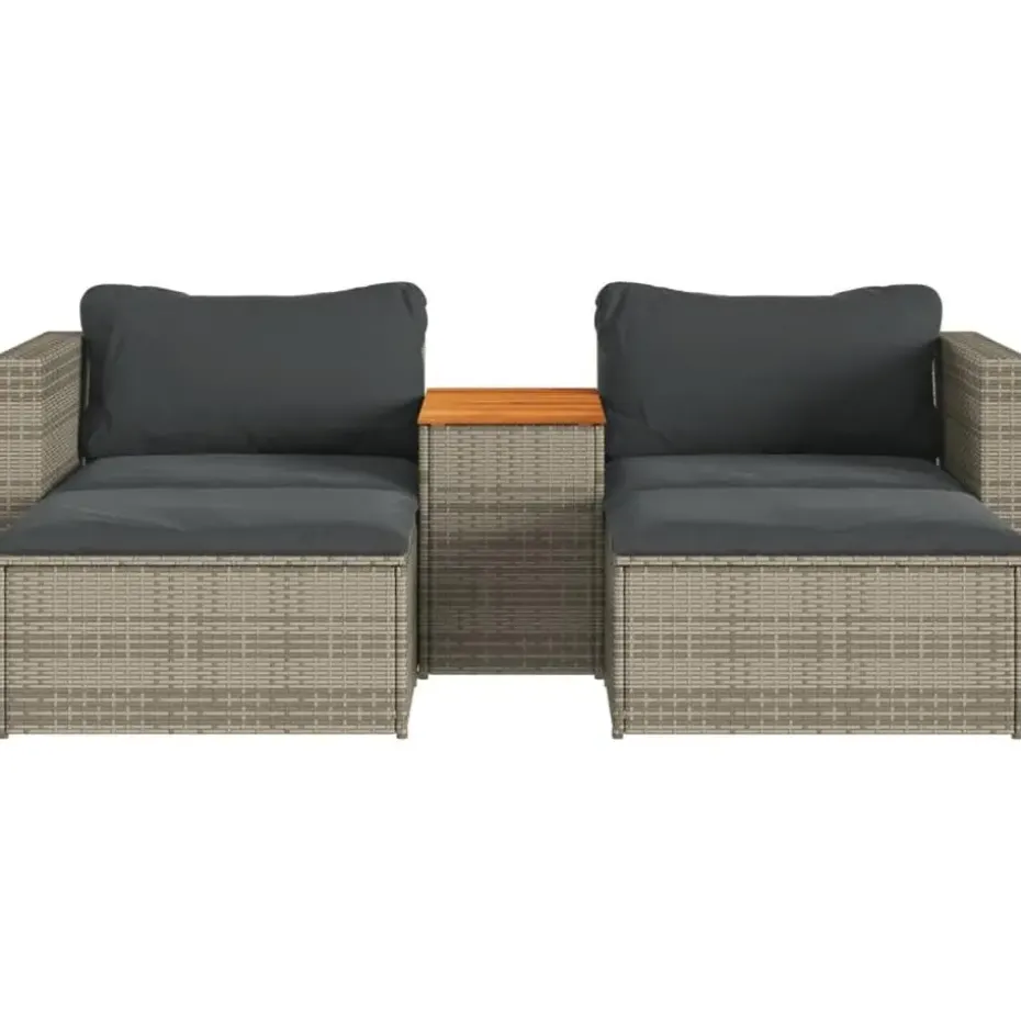 vidaXL - Loungeset - Grijs - Poly rattan