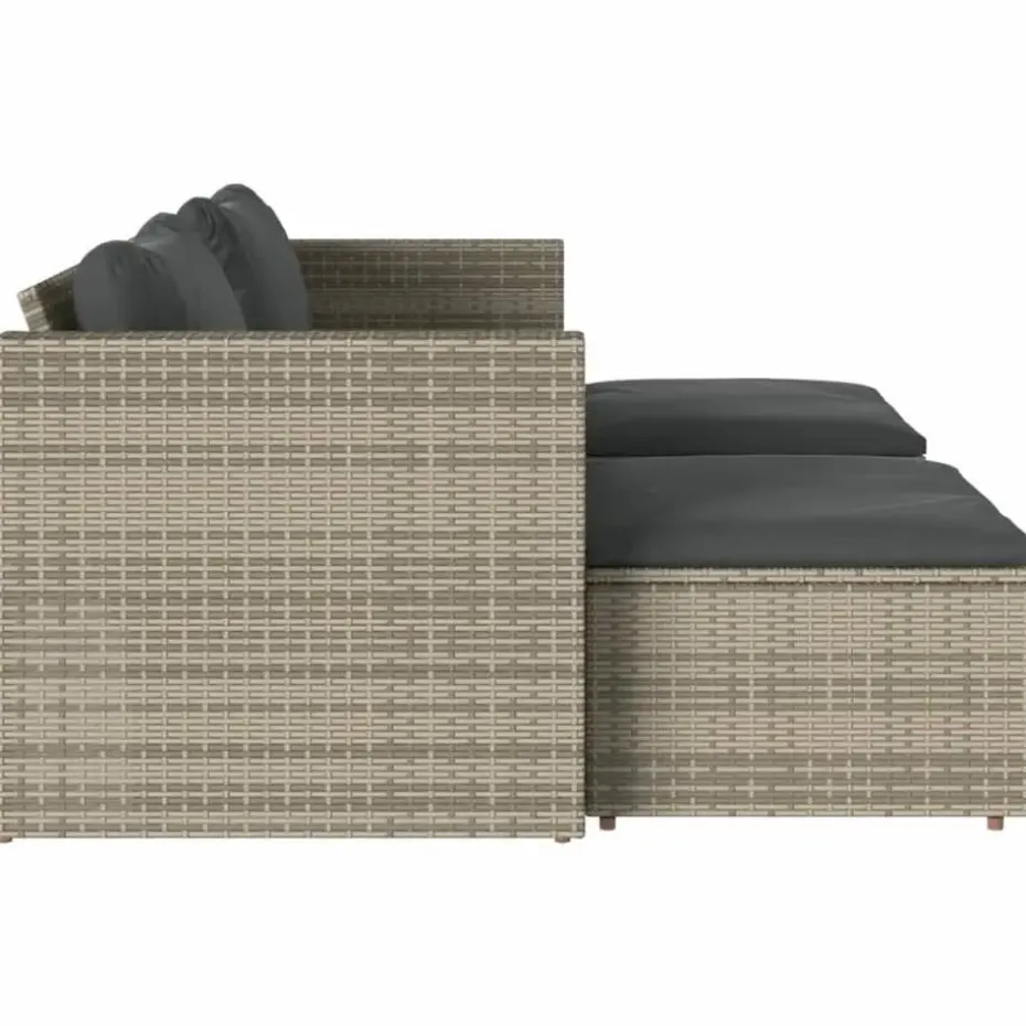 vidaXL - Loungeset - Grijs - Poly rattan