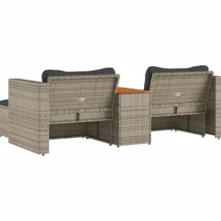 vidaXL - Loungeset - Grijs - Poly rattan