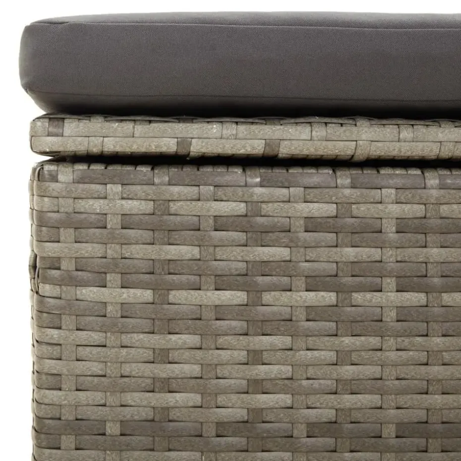 vidaXL - Loungeset - Grijs - Poly rattan - 3 stuks - Met kussens