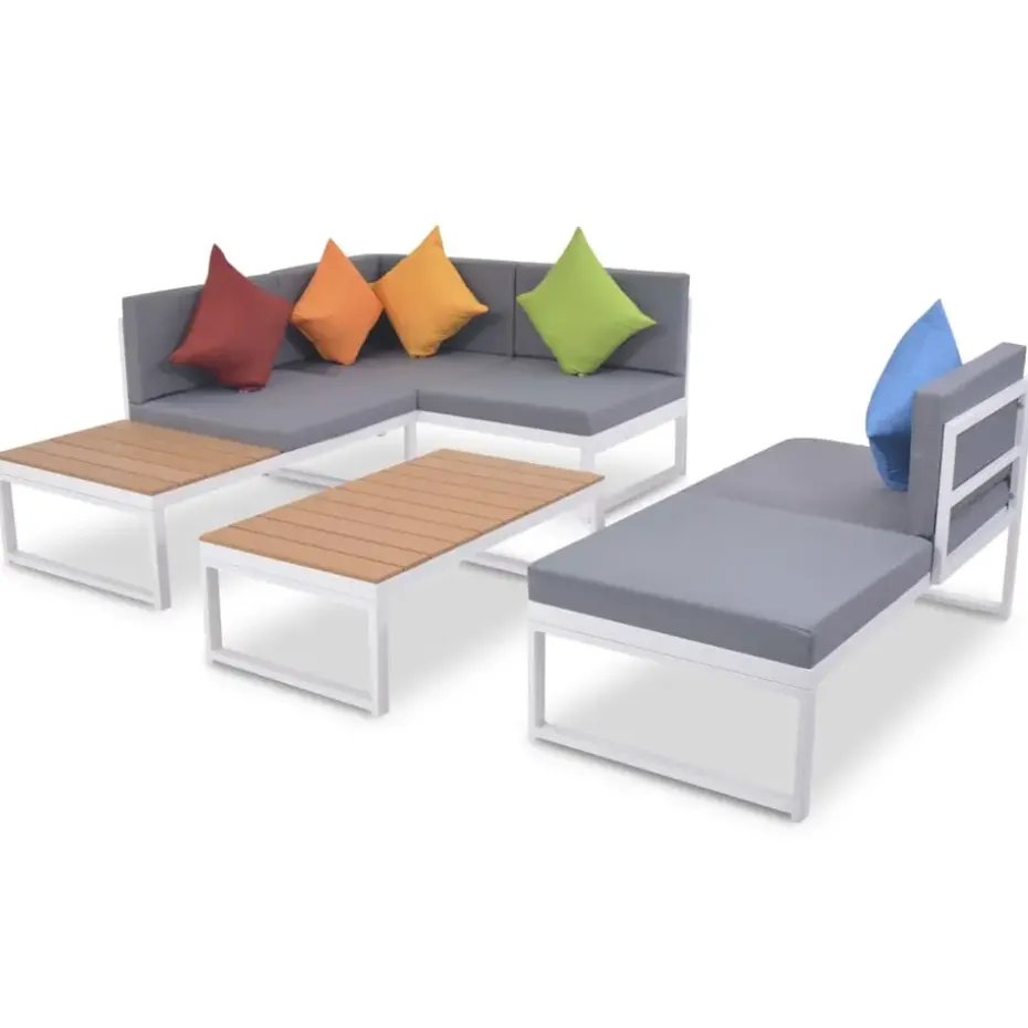 vidaXL - Loungeset - Multikleur - Aluminium