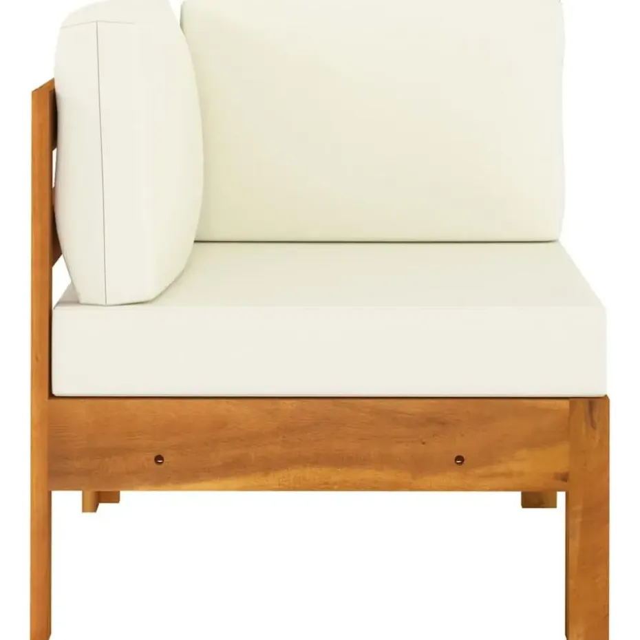 vidaXL - Loungeset - Wit - Acaciahout - 6 stuks - Met kussens - 100x60 cm