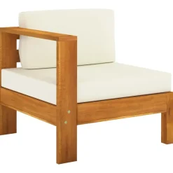 vidaXL - Loungeset - Wit - Acaciahout - 6 stuks - Met kussens - 100x60 cm
