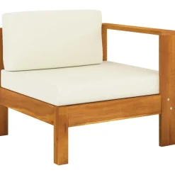 vidaXL - Loungeset - Wit - Acaciahout - 6 stuks - Met kussens - 100x60 cm