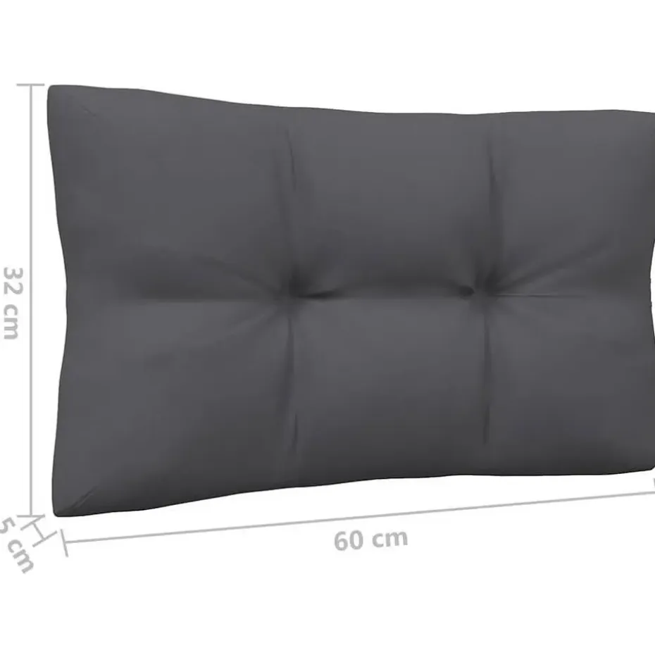 vidaXL - Loungeset - Zwart - Grenenhout - 3 stuks - Met kussens