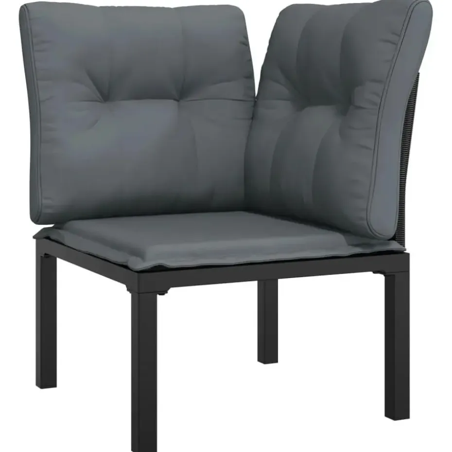 vidaXL - Loungeset - Zwart - Poly rattan
