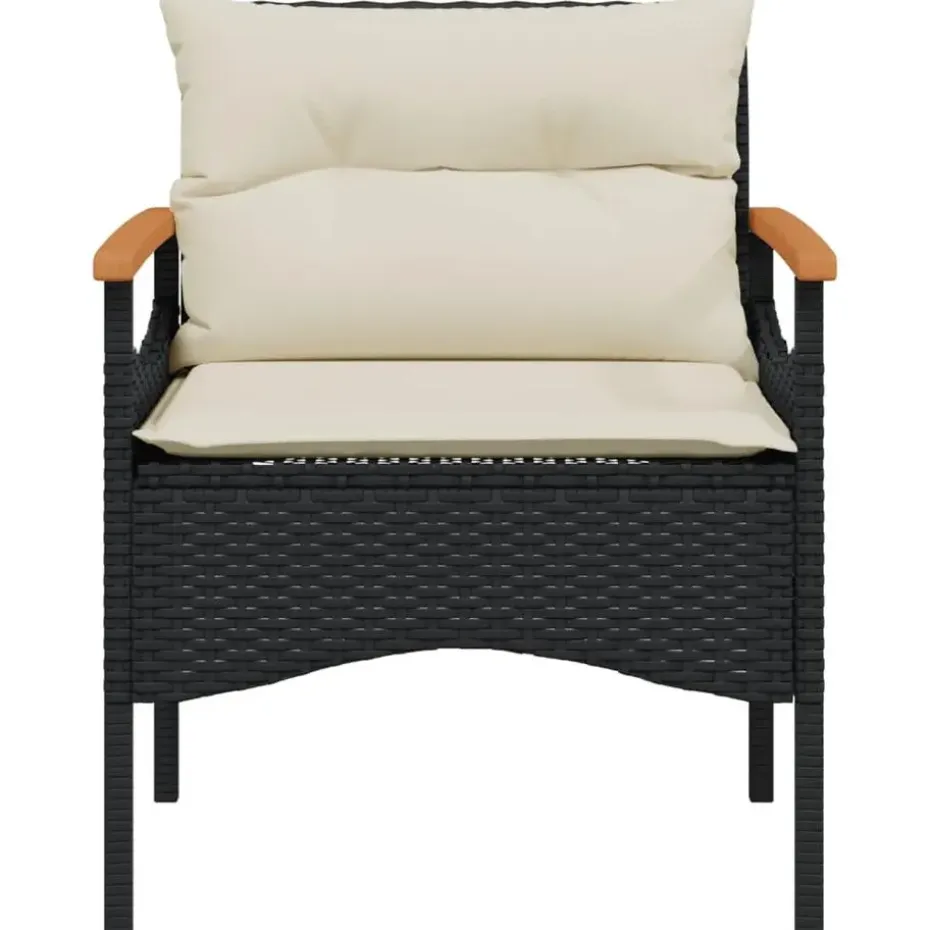 vidaXL - Loungeset - Zwart - Poly rattan
