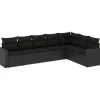 vidaXL - Loungeset - Zwart - Poly rattan - 7 stuks