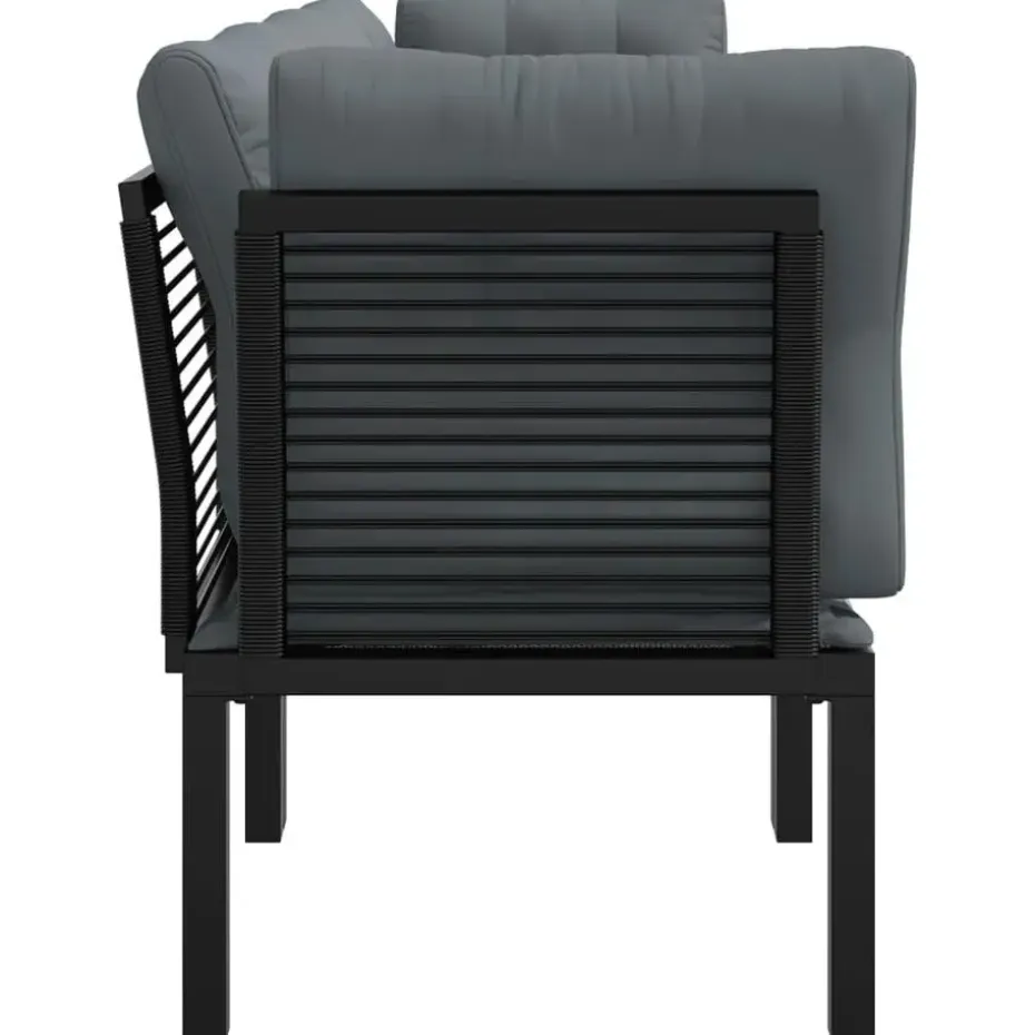 vidaXL - Loungeset - Zwart - Poly rattan