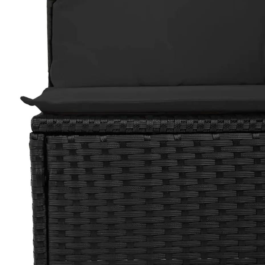 vidaXL - Loungeset - Zwart - Poly rattan - 13 stuks - Met kussens
