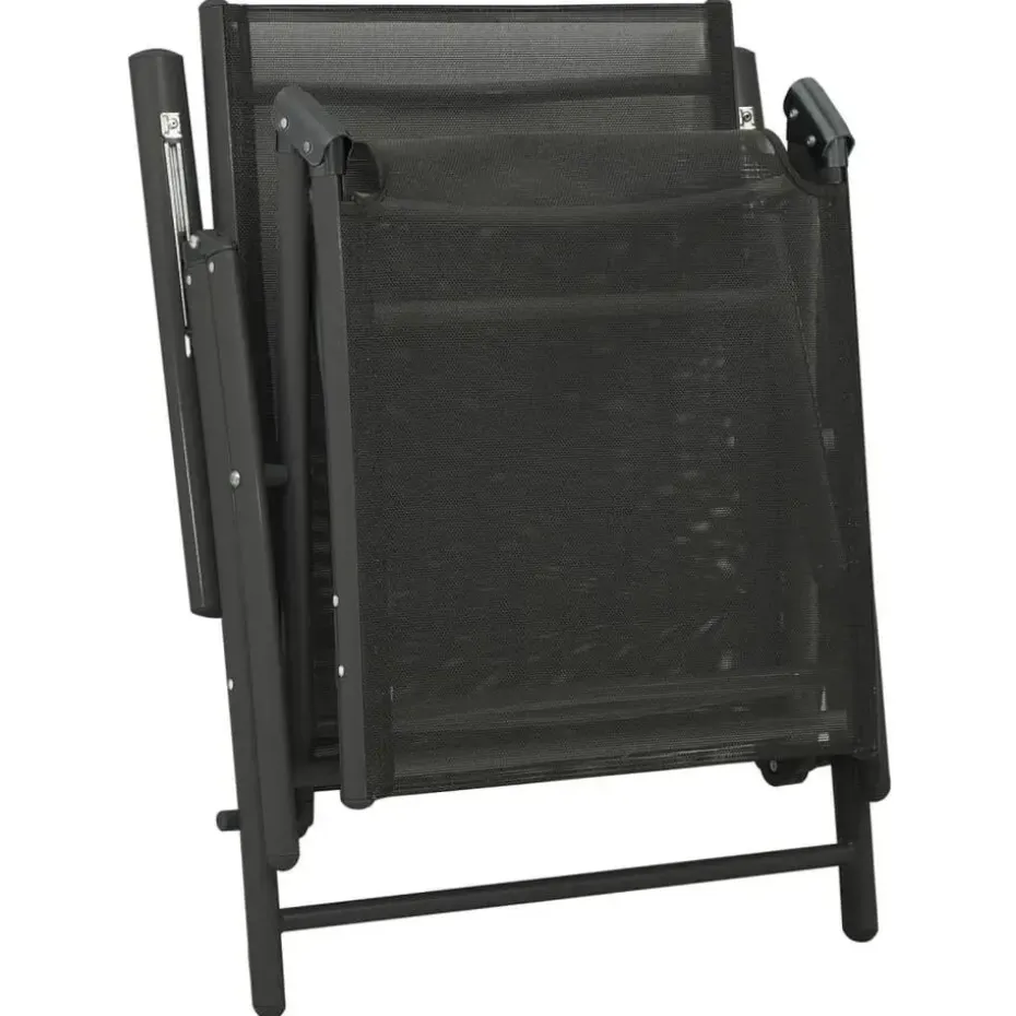 vidaXL - Loungeset - Zwart - Aluminium