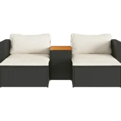 vidaXL - Loungeset - Zwart - Poly rattan