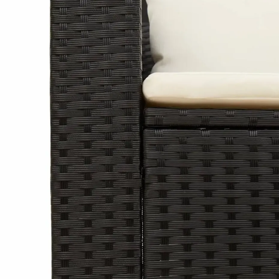vidaXL - Loungeset - Zwart - Poly rattan