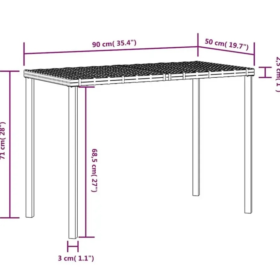 vidaXL - Loungeset (dinning) - Zwart - Poly rattan - 5 stuks - Met kussens