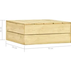 vidaXL - Loungeset Voor De Tuin - Bruin - Geïmpregneerd grenenhout