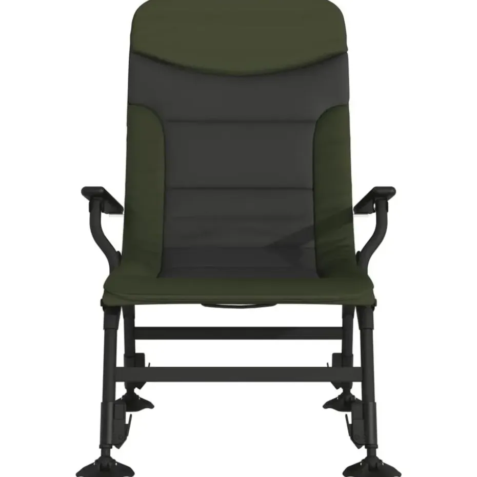 vidaXL - Loungestoel met armleuning - Groen - Staal