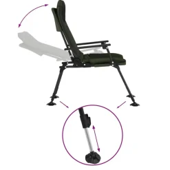 vidaXL - Loungestoel met armleuning - Groen - Staal