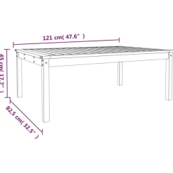 vidaXL - Loungetafel - Naturel - Massief douglashout - 121x82,5x45 cm